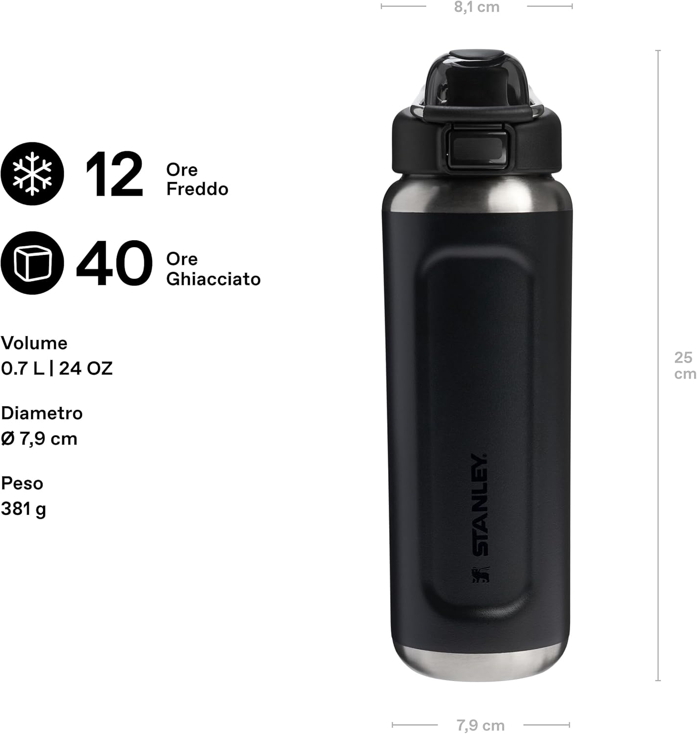 Stanley 1913 Wellspring Bottle 0.7L - Acciaio Riciclato - immagine 2