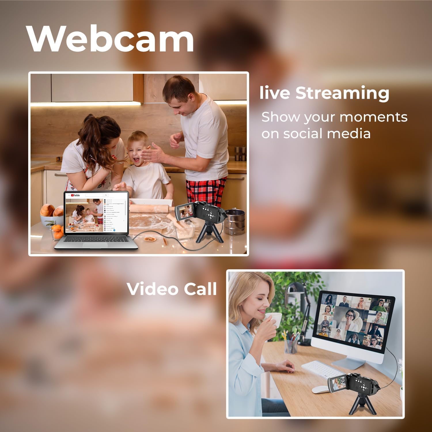 Videocamera 1080P Camcorder 48MP Zoom 18X - immagine 5