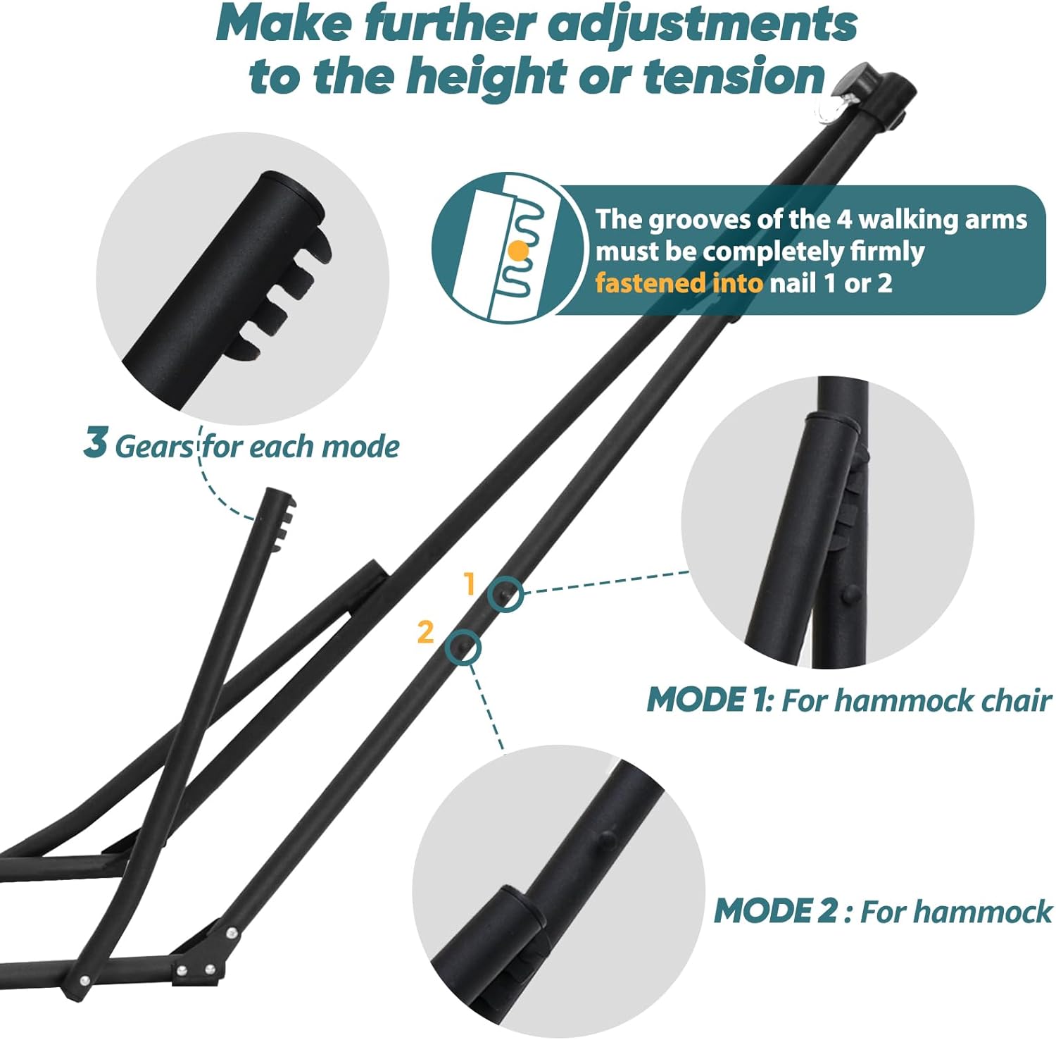 Anyoo Amaca da Giardino e Sedia Amaca con Supporto - immagine 5