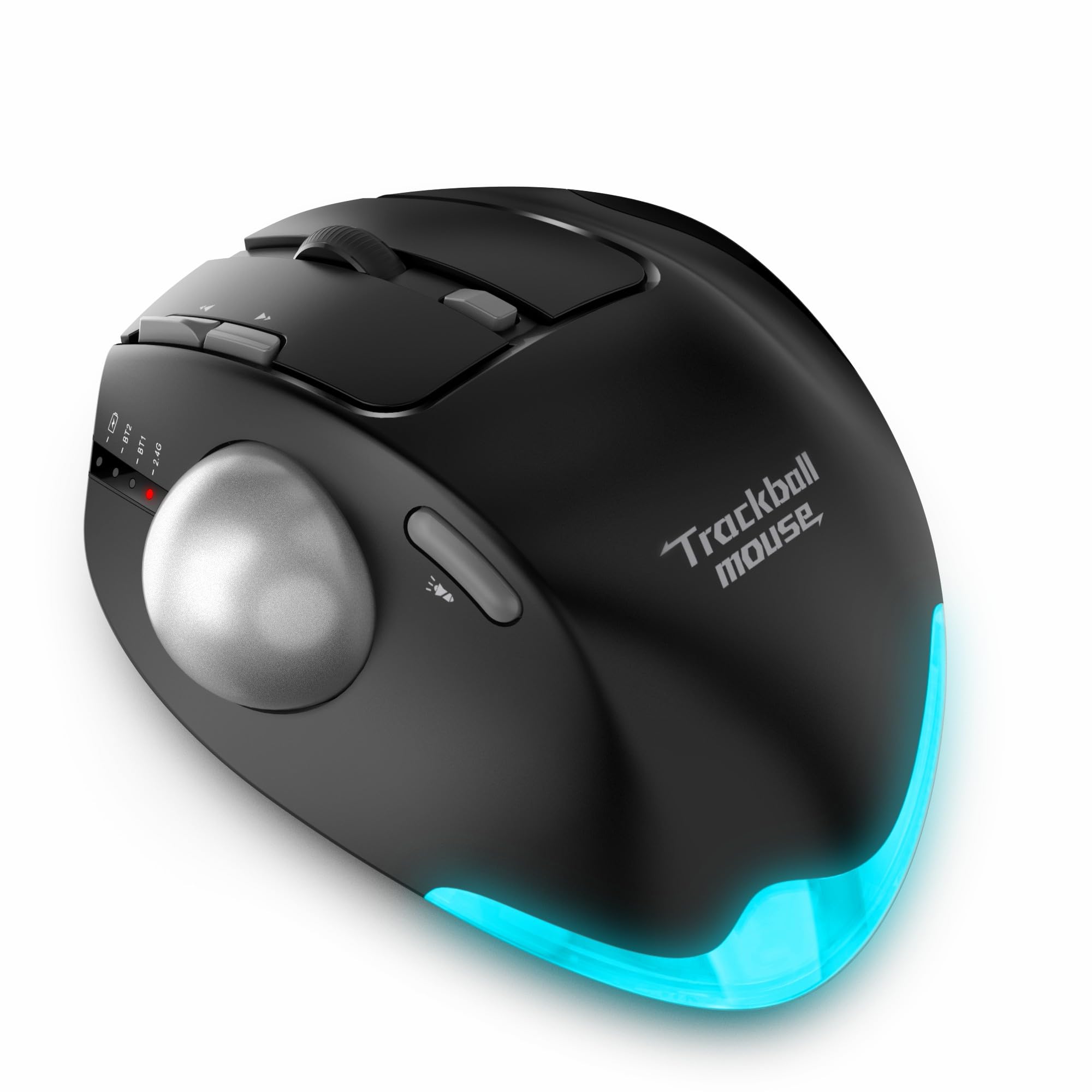 Zelotes Mouse Trackball Bluetooth Wireless Ricaricabile, Nero