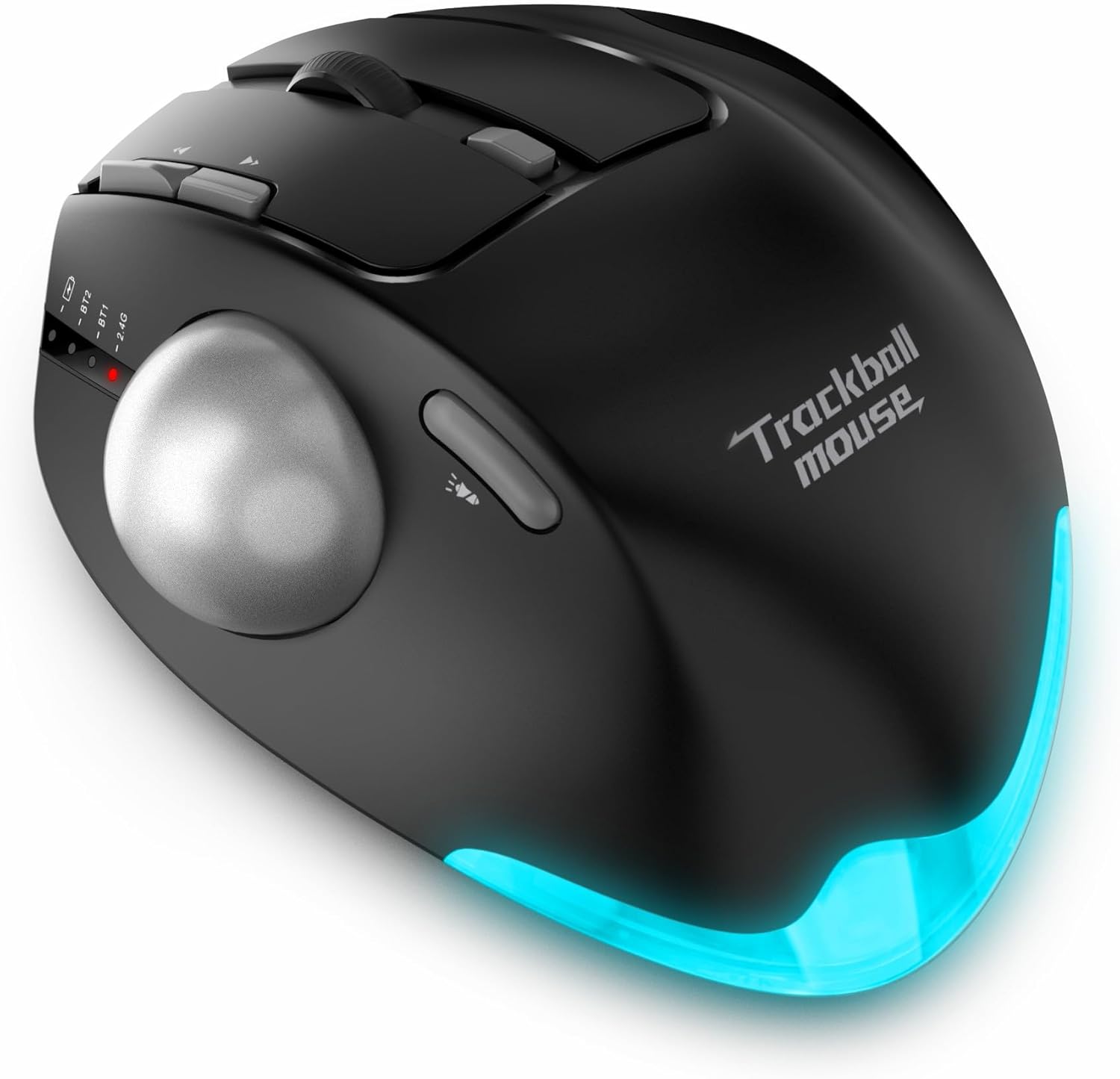 Zelotes Mouse Trackball Bluetooth Wireless Ricaricabile, Nero - immagine 1