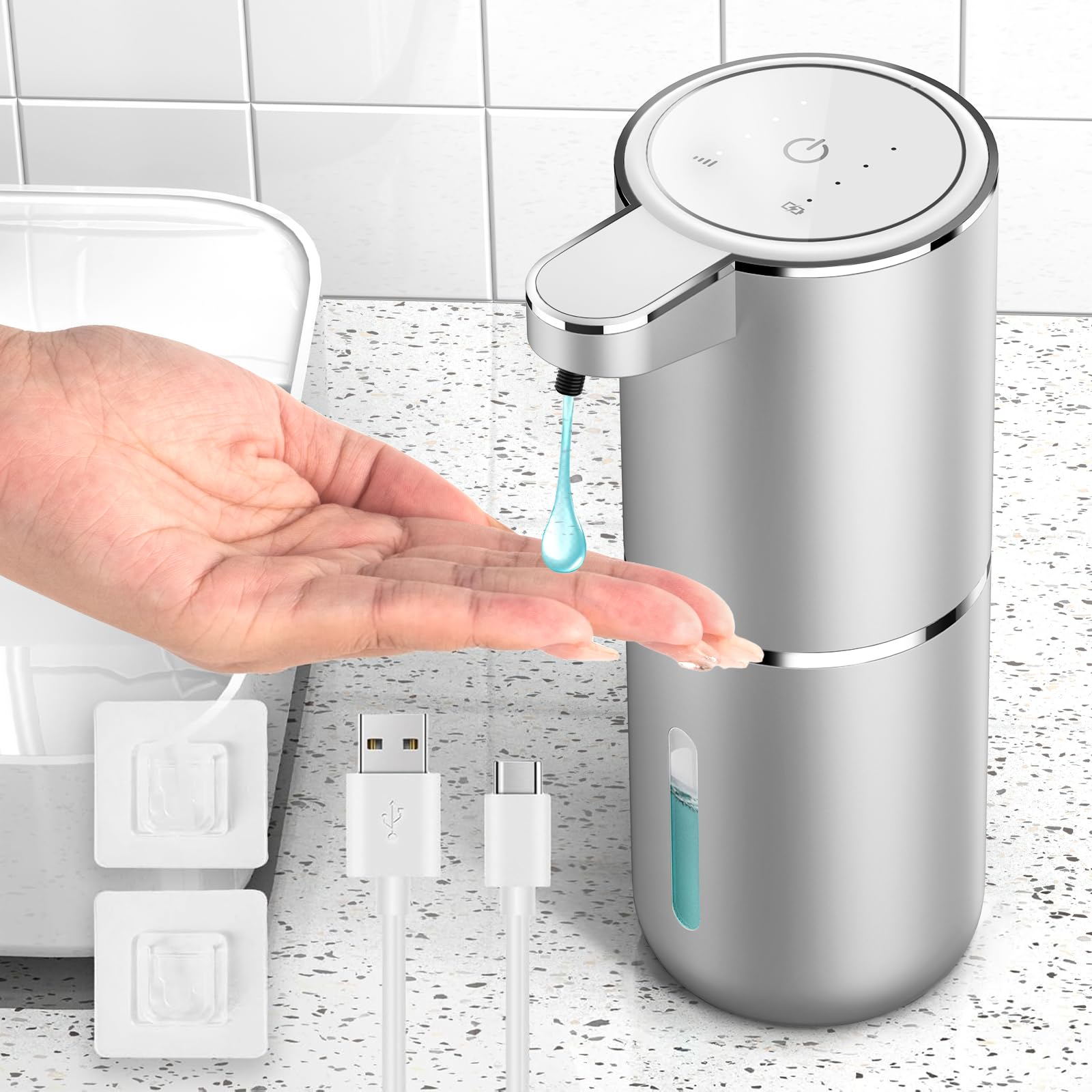 Dispenser Sapone Automatico 380 ml con Sensore Infrarossi