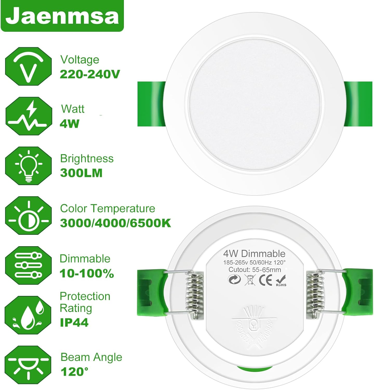 Faretti LED da Incasso per Cartongesso 4W Dimmerabili, 24 Pezzi - immagine 6