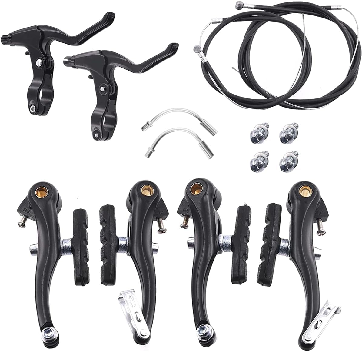 Freno a V per bicicletta,Freno a V anteriore posteriore,Set freno per bicicletta,Set freni per bicicletta in alluminio,Freno anteriore posteriore V Brake, per bici da corsa, bici da città, e-bike