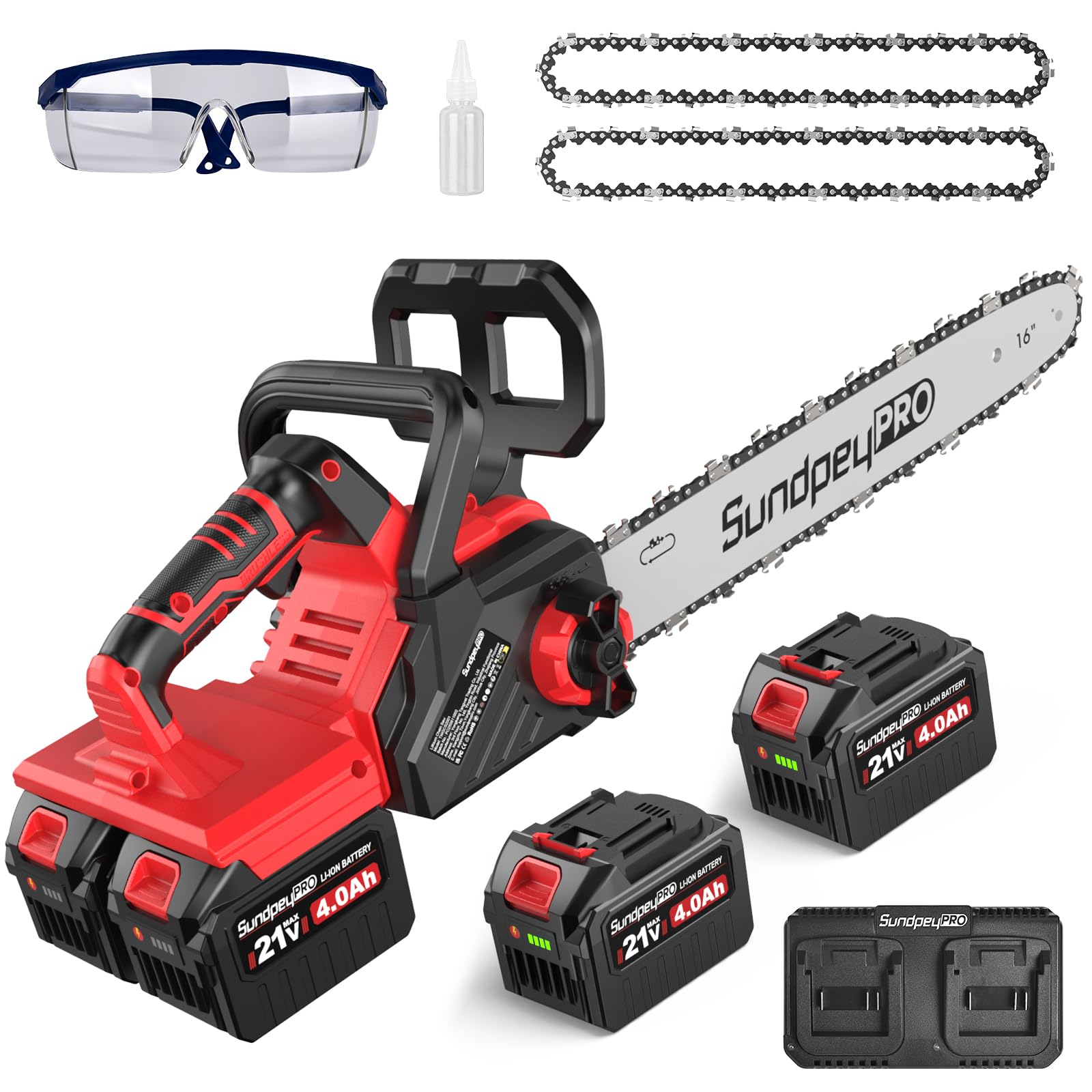 Sundpeypro Motosega a Batteria 16 Pollici 42V Brushless