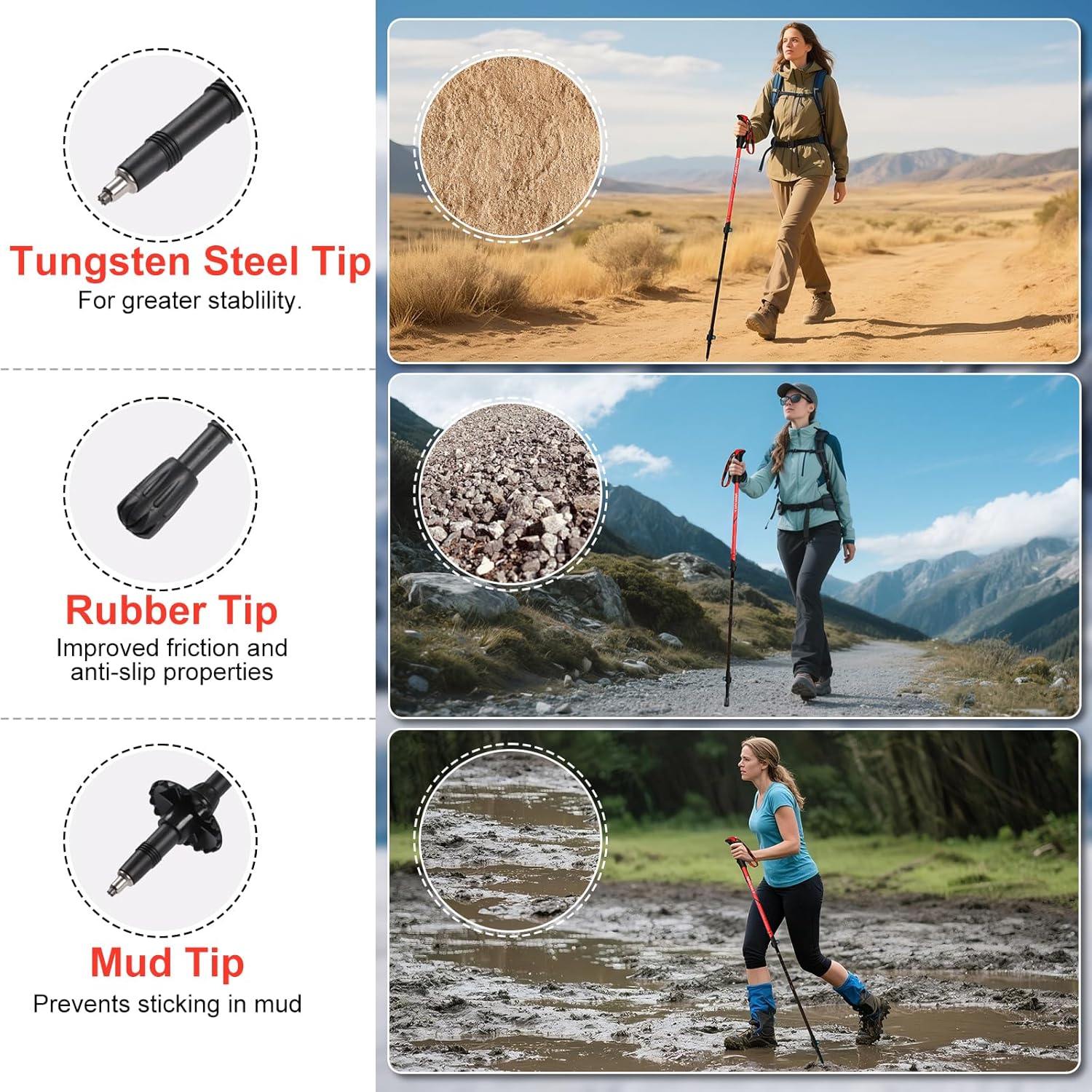 Ninonly Bastoncini Trekking Telescopico in Carbonio - immagine 3