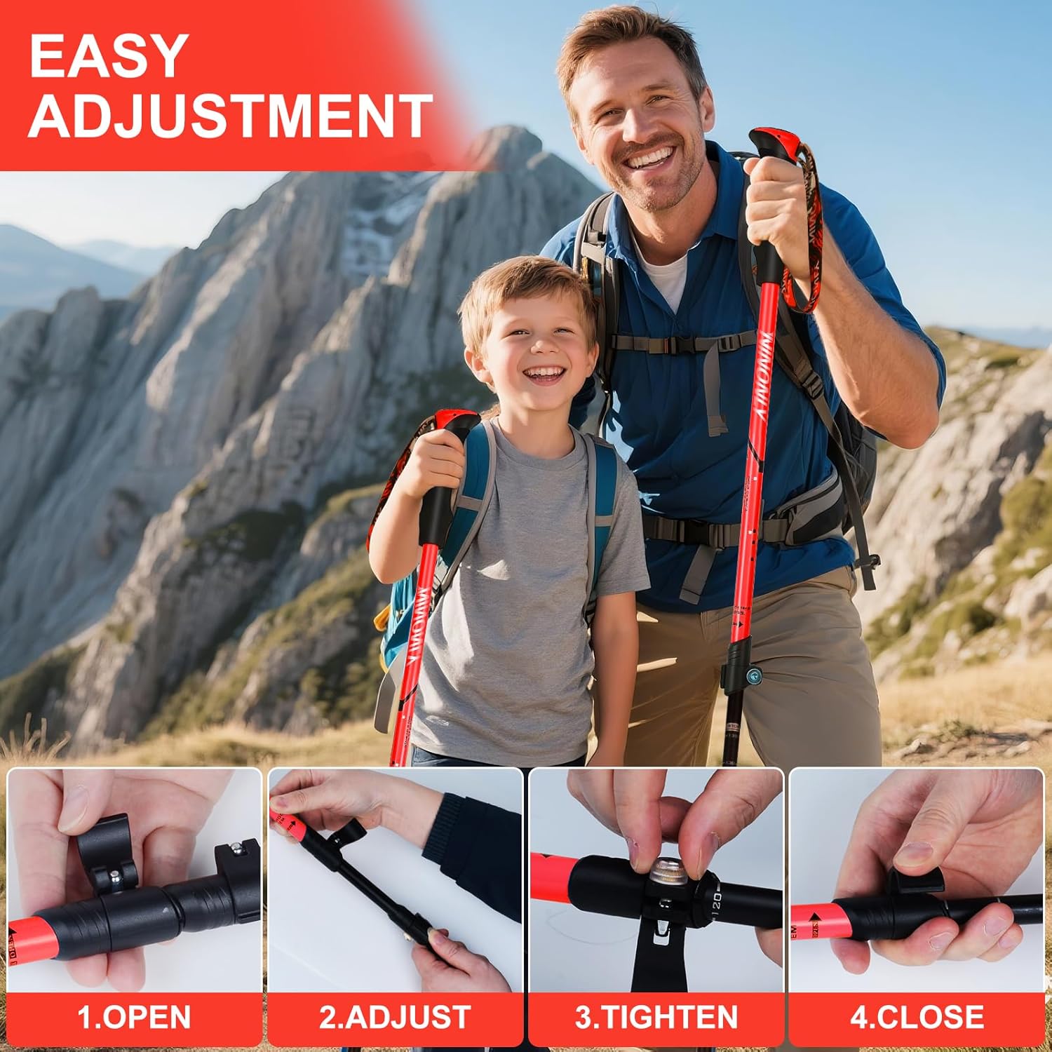 Ninonly Bastoncini Trekking Telescopico in Carbonio - immagine 7