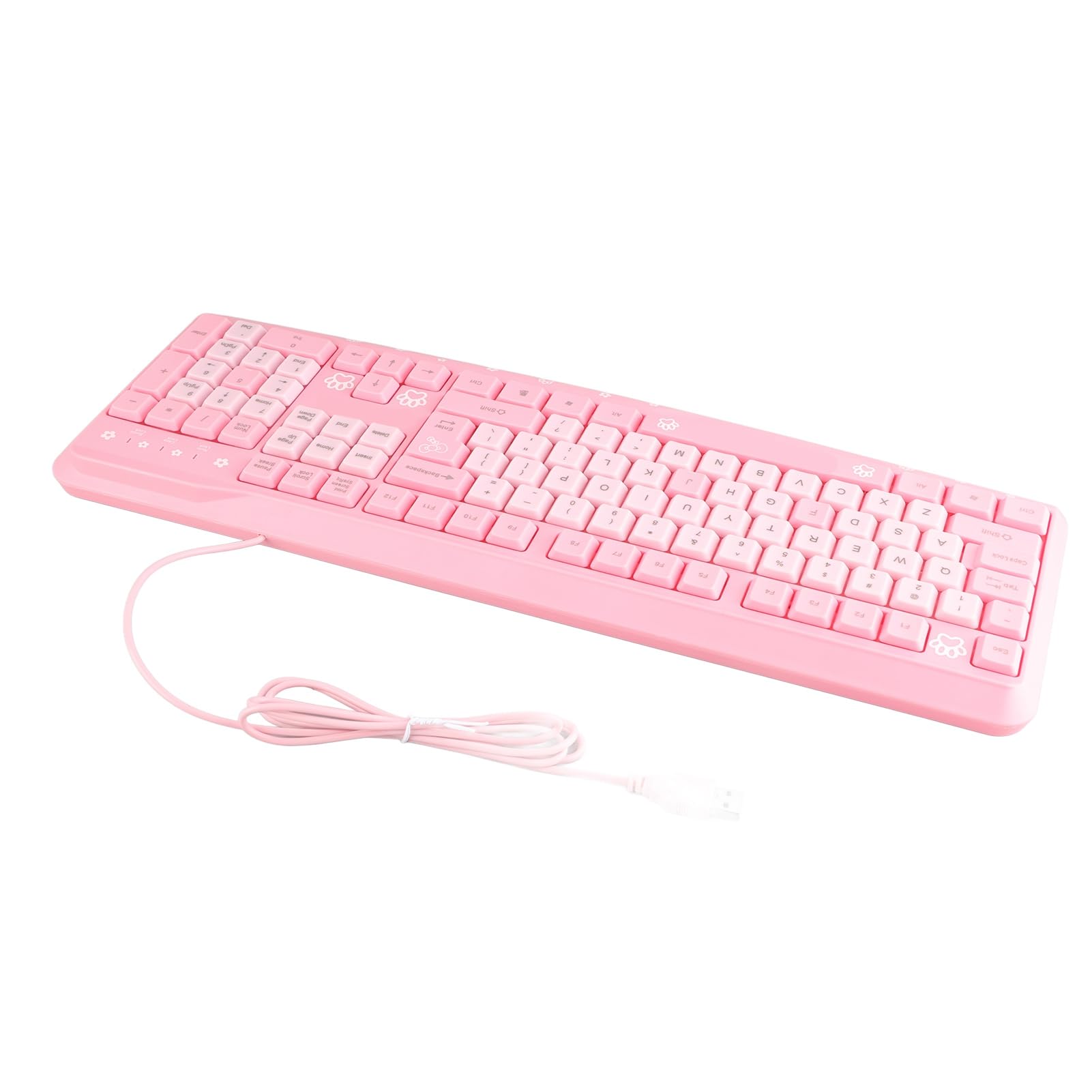 Sonew Tastiera Cablata USB Elegante con Altezza Regolabile e Digitazione Efficiente per Home Office e Giochi - Design e Rosa (PINK)