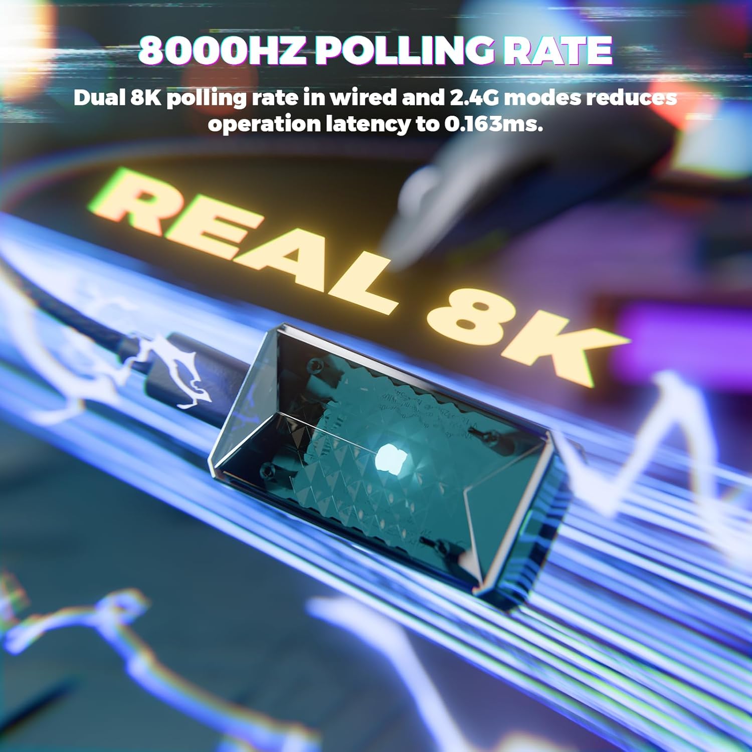 Mambasnake X ATTACKSHARK X8ULTIMATE Mouse Gaming Wireless, Nero - immagine 4