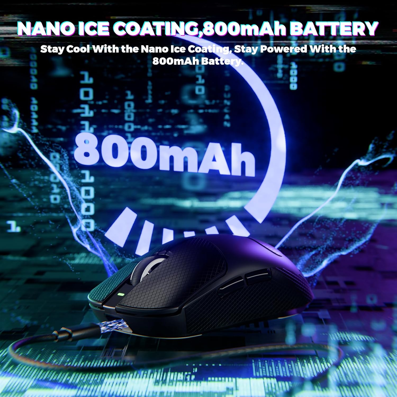 Mambasnake X ATTACKSHARK X8ULTIMATE Mouse Gaming Wireless, Nero - immagine 6