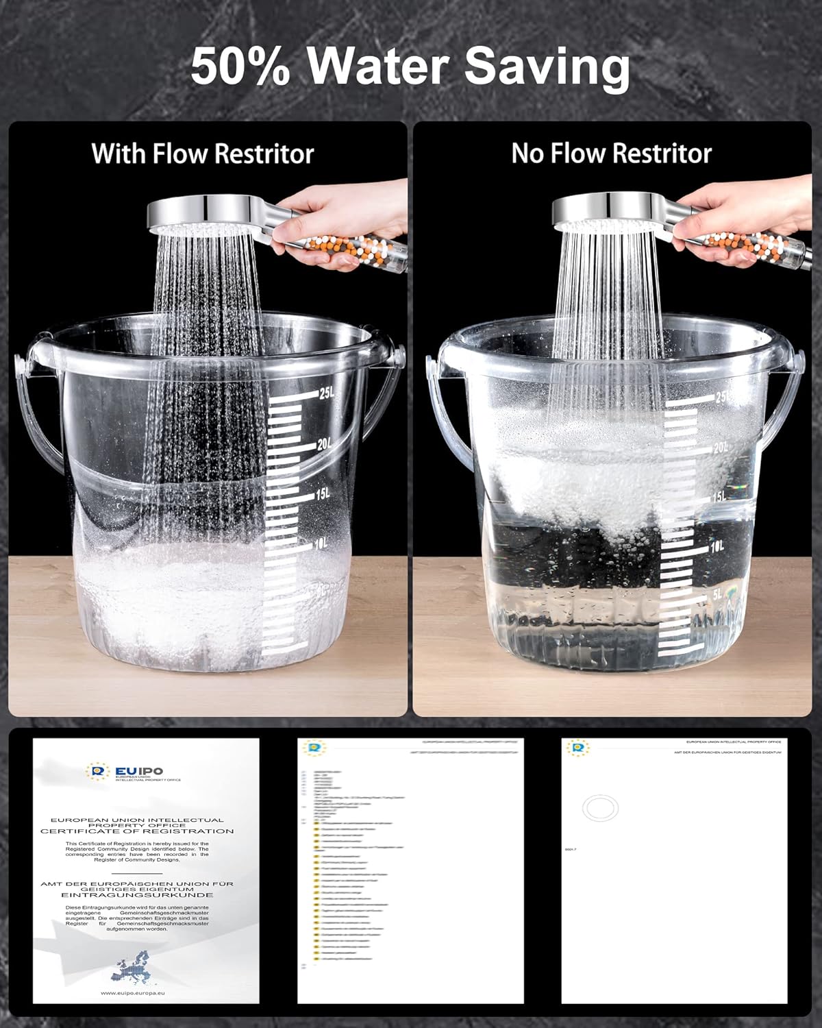 Magichome Soffione Doccia Anticalcare 5 Getti, Bianco - immagine 2