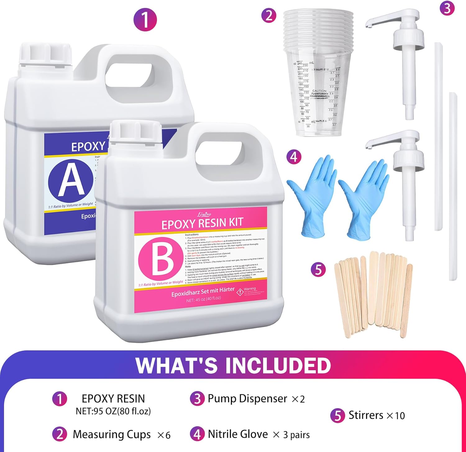 Resina Epossidica Trasparente 2,7 kg / 2,4 l con Pompa - immagine 2