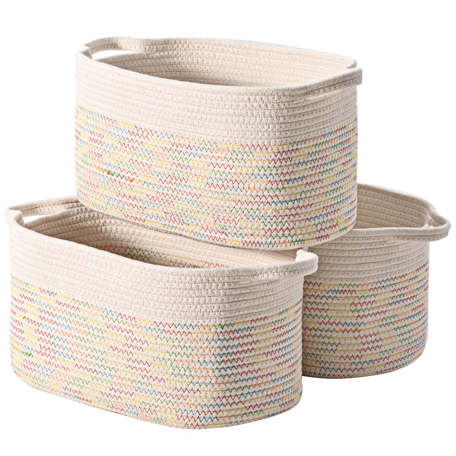 Cesto Portaoggetti in Corda di Cotone (3 Pezzi)