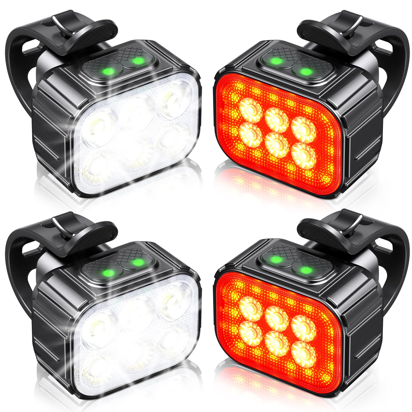 Luci Bici Kit LED Ricaricabile USB IP65