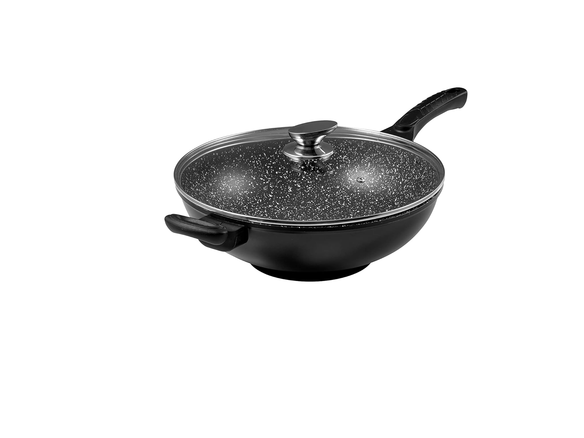 Pradel Excellence 52885M Wok Tipo Pietra con Coperchio in Vetro 32 cm