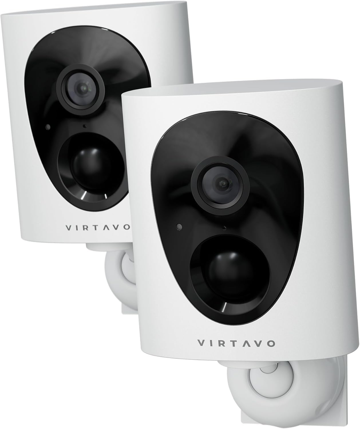 Virtavo 2K Telecamera WiFi Esterno/Interno a Batteria, 2Pz