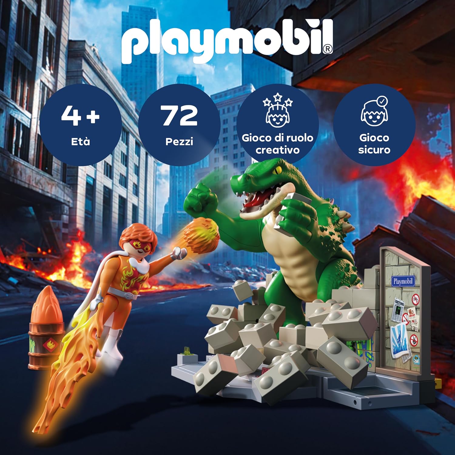 PLAYMOBIL Hero Showdown with Giant Lizard Set da Gioco - immagine 2