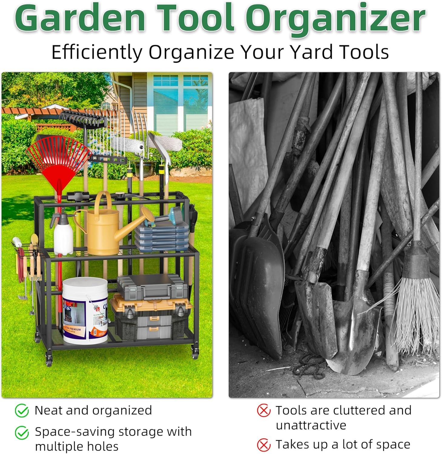 Anvuda Portautensili da Giardino Resistente 3 Ripiani - immagine 4