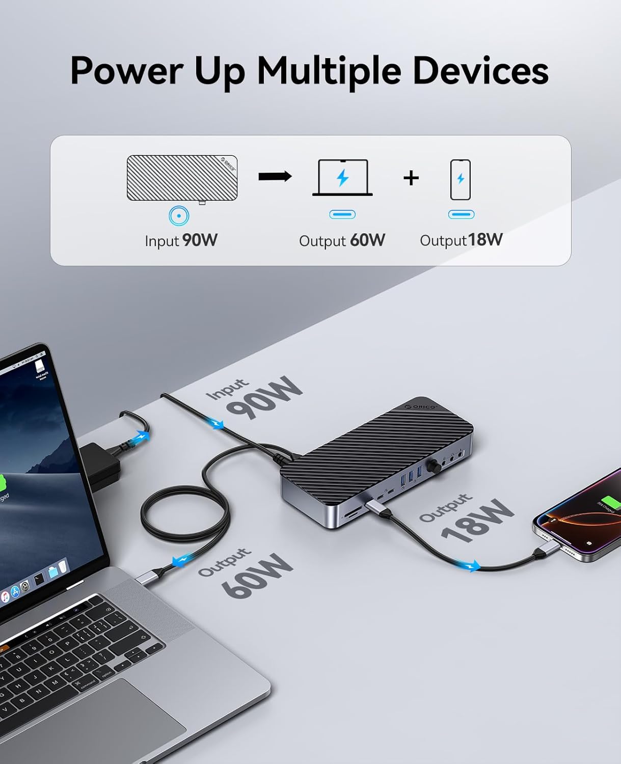 Orico 22 IN 1 Docking Station DisplayLink USB-C - immagine 6