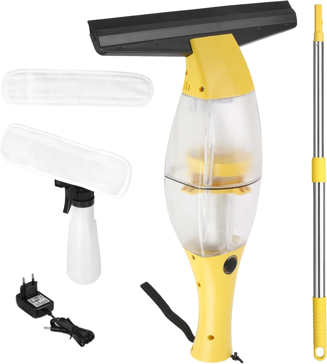 Aspiravetri a Batteria con Manico Telescopico, Giallo