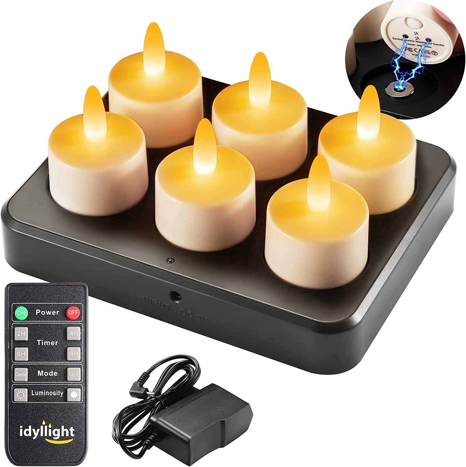 idyl light Candela a LED Senza Fiamma con Telecomando, 6pz