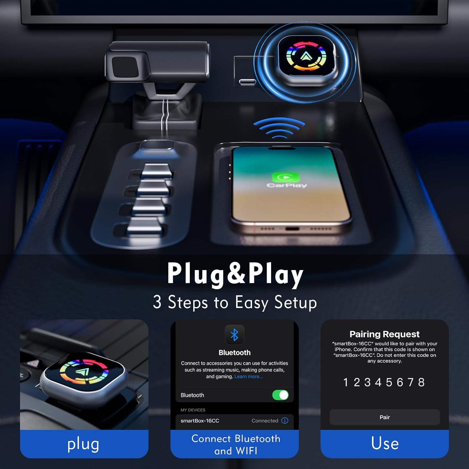 Adattatore Wireless 2 in 1 per CarPlay e Android Auto - immagine 3