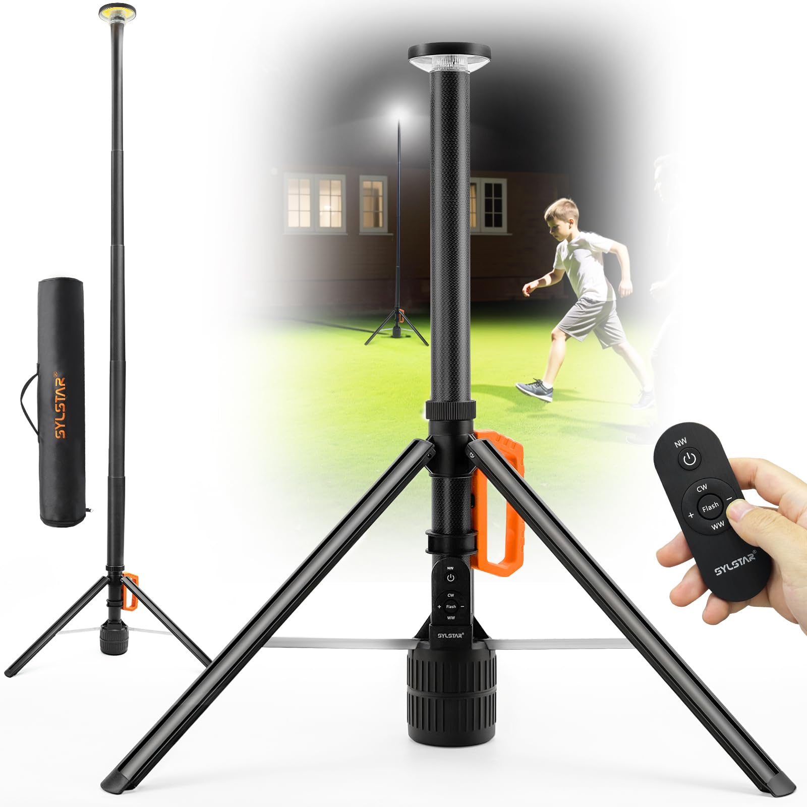 SYLSTAR Faro LED Ricaricabile con Treppiede 2,65m