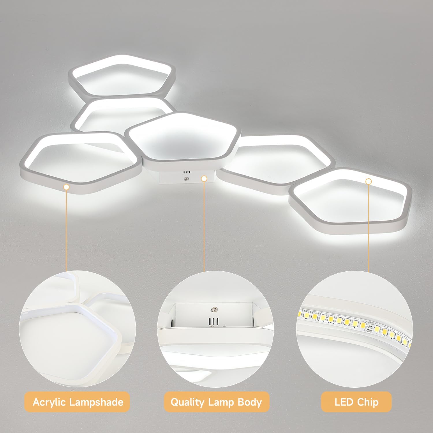 Kuwork Plafoniera LED Soffitto Dimmerabile 58W - immagine 3