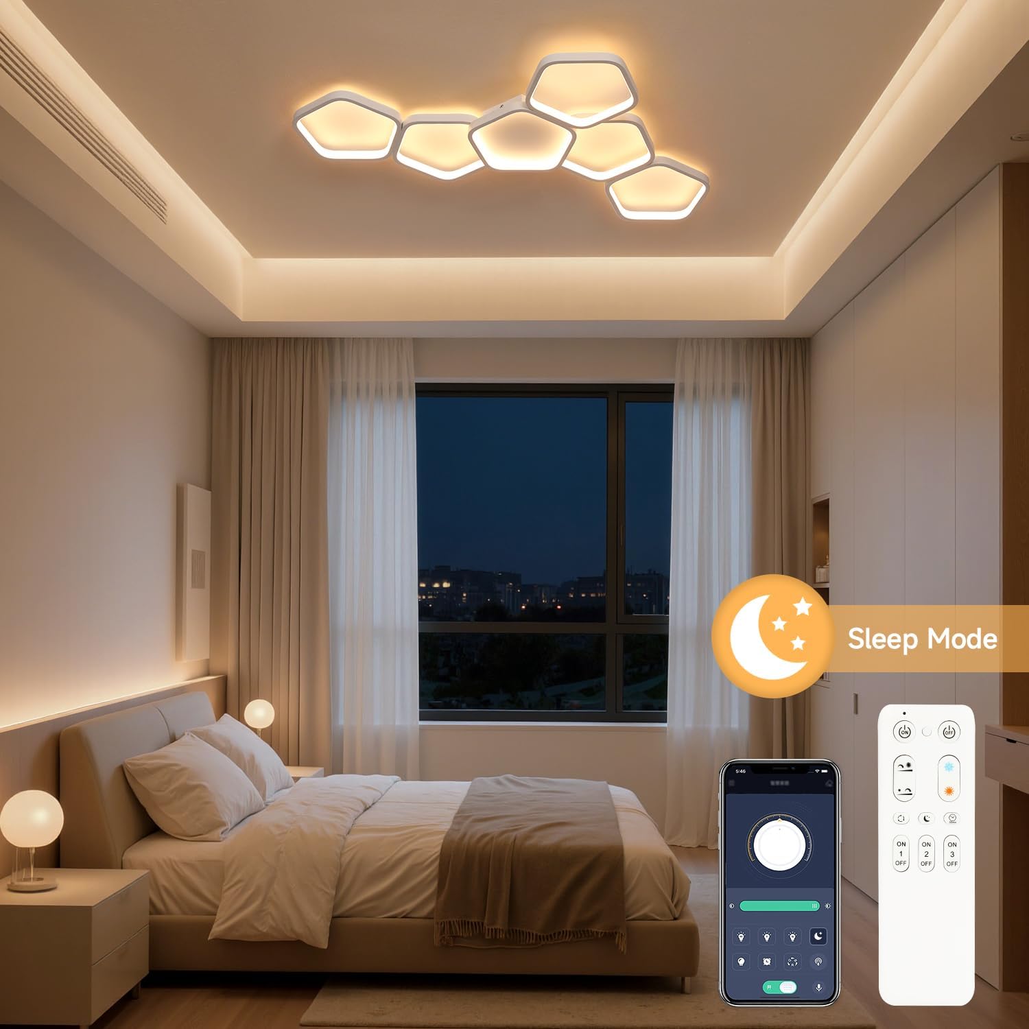 Kuwork Plafoniera LED Soffitto Dimmerabile 58W - immagine 5