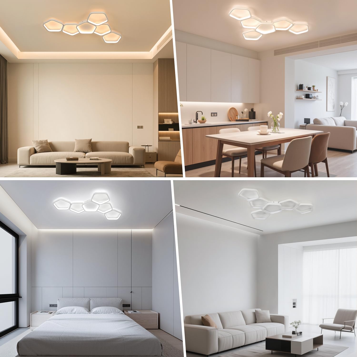 Kuwork Plafoniera LED Soffitto Dimmerabile 58W - immagine 7