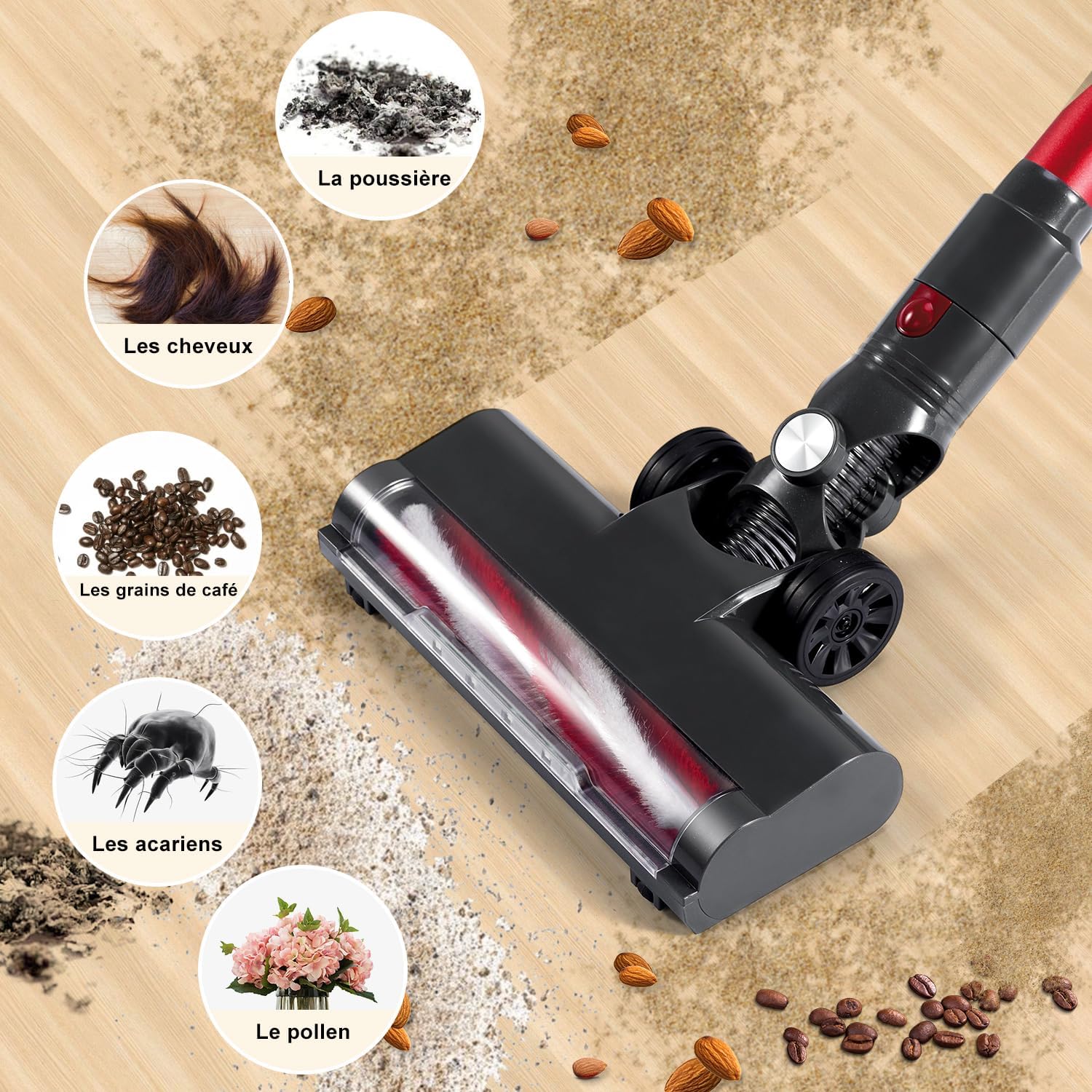 Aspirapolvere Senza Fili 4-in-1 49min, Rosso - immagine 2