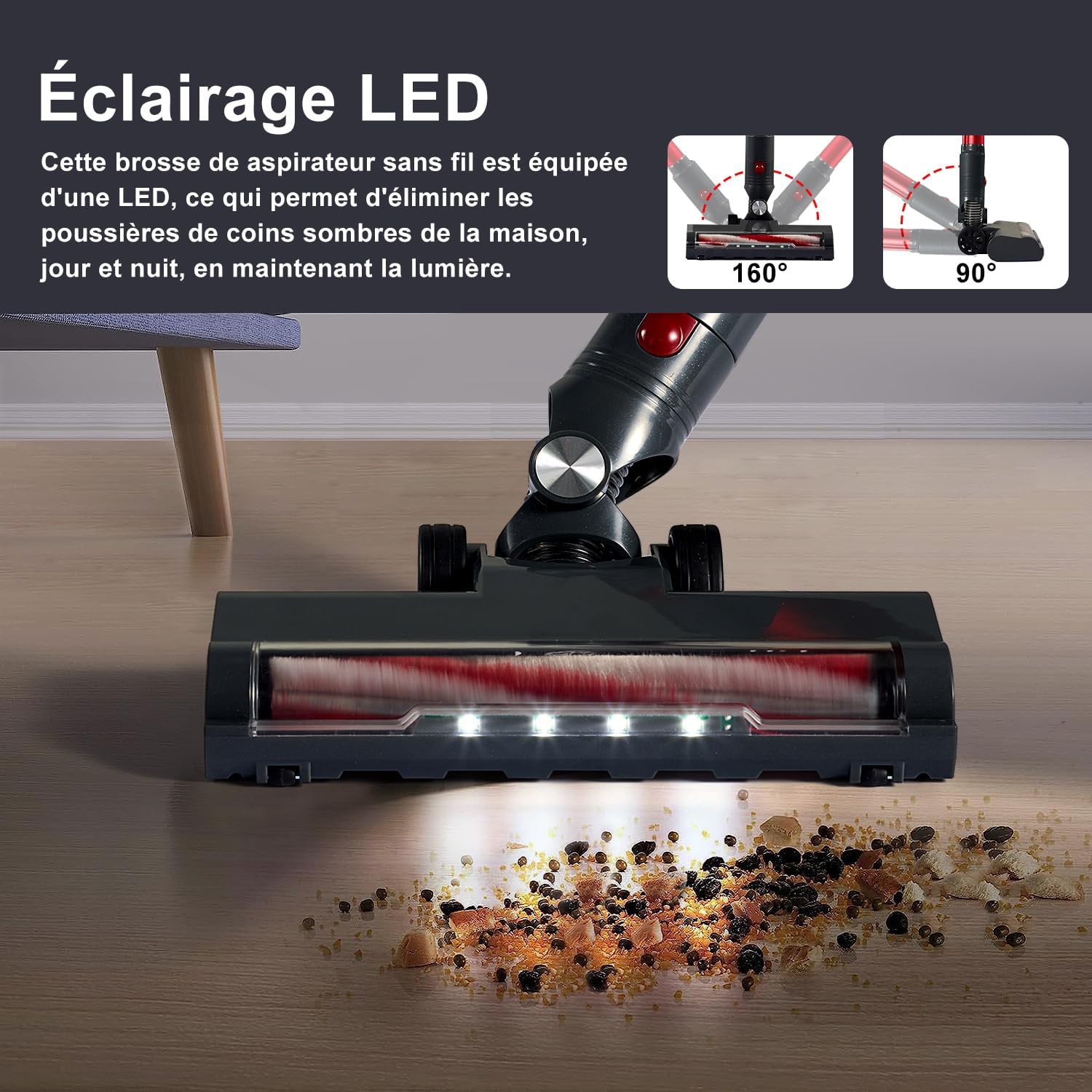 Aspirapolvere Senza Fili 4-in-1 49min, Rosso - immagine 3