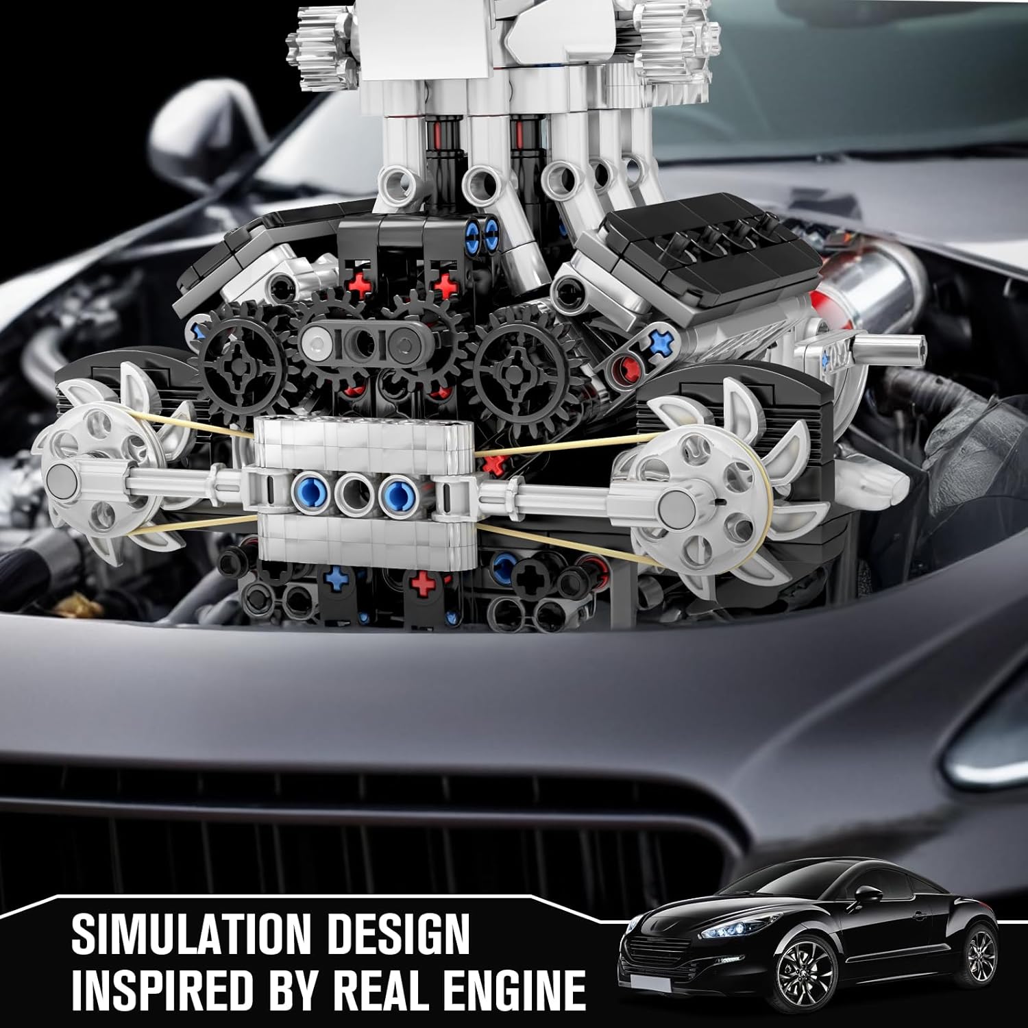 Mould King Kit Modello Motore V8 Funzionante 10206 - immagine 3