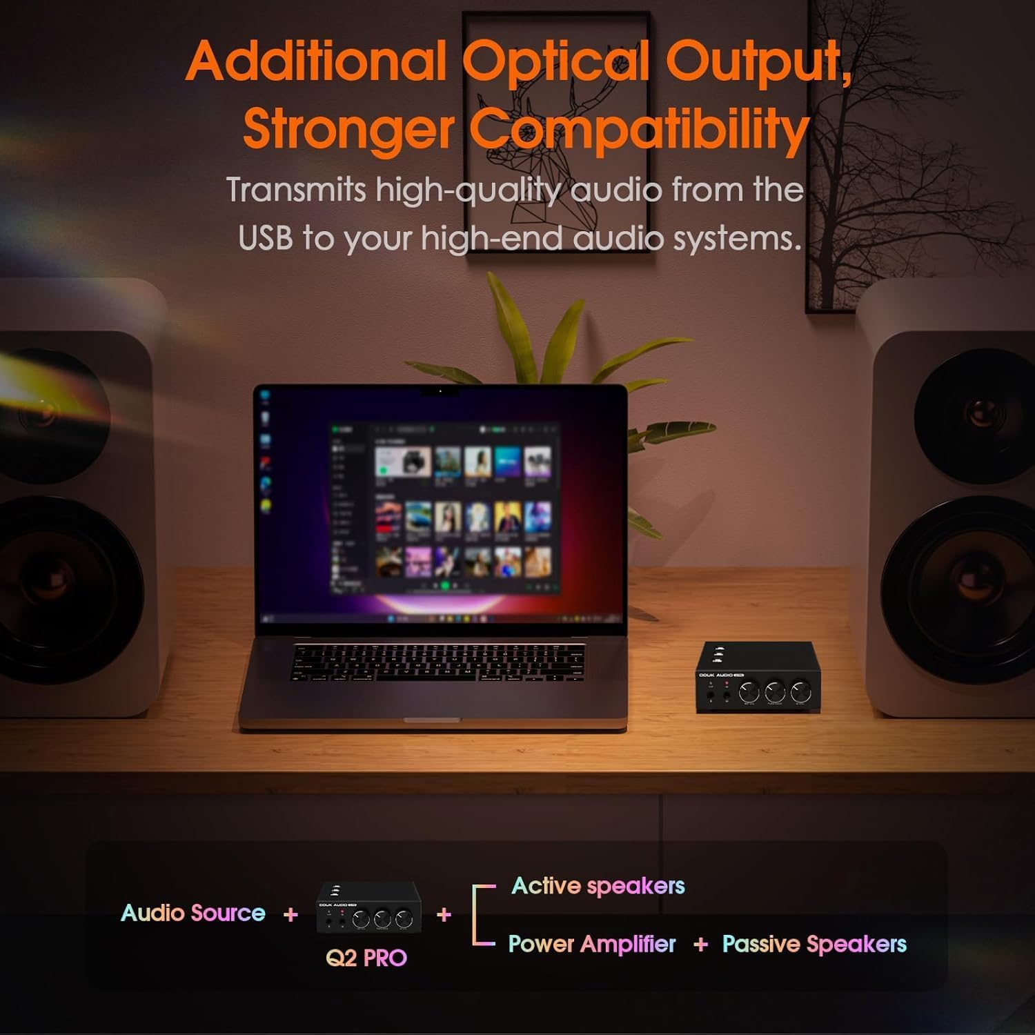 Douk Audio Q2 PRO PC Gaming DAC - Amplificatore Cuffie - immagine 6