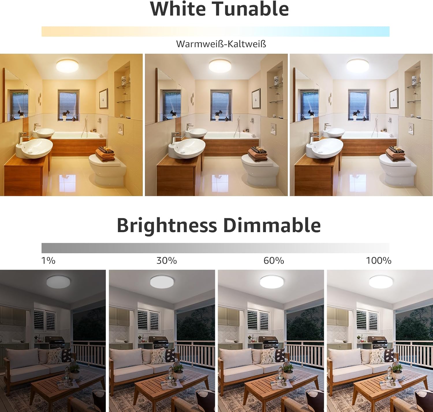 Lepro Lampada Soffitto RGB LED 15W Dimmerabile - immagine 3