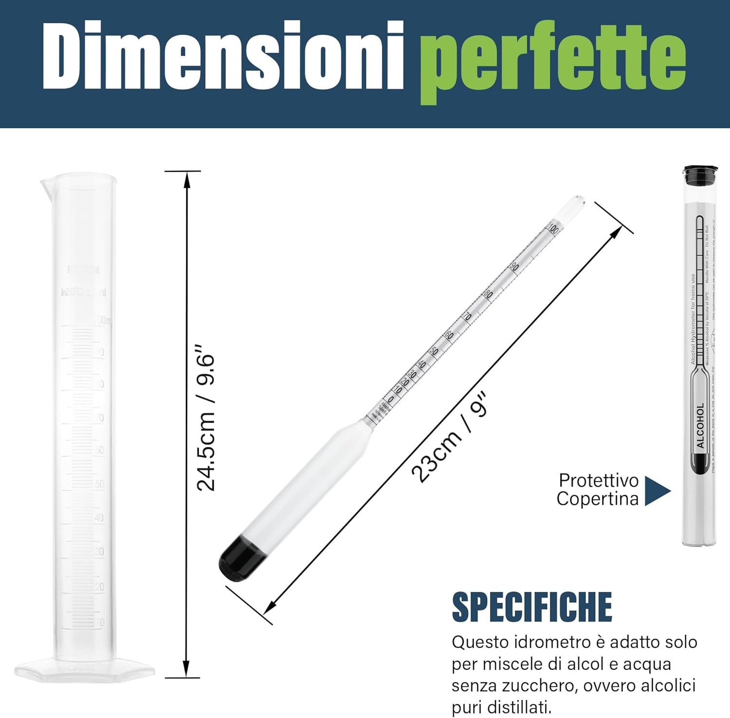 Alcolimetro per Alcol e Spiriti 0-100% - immagine 2