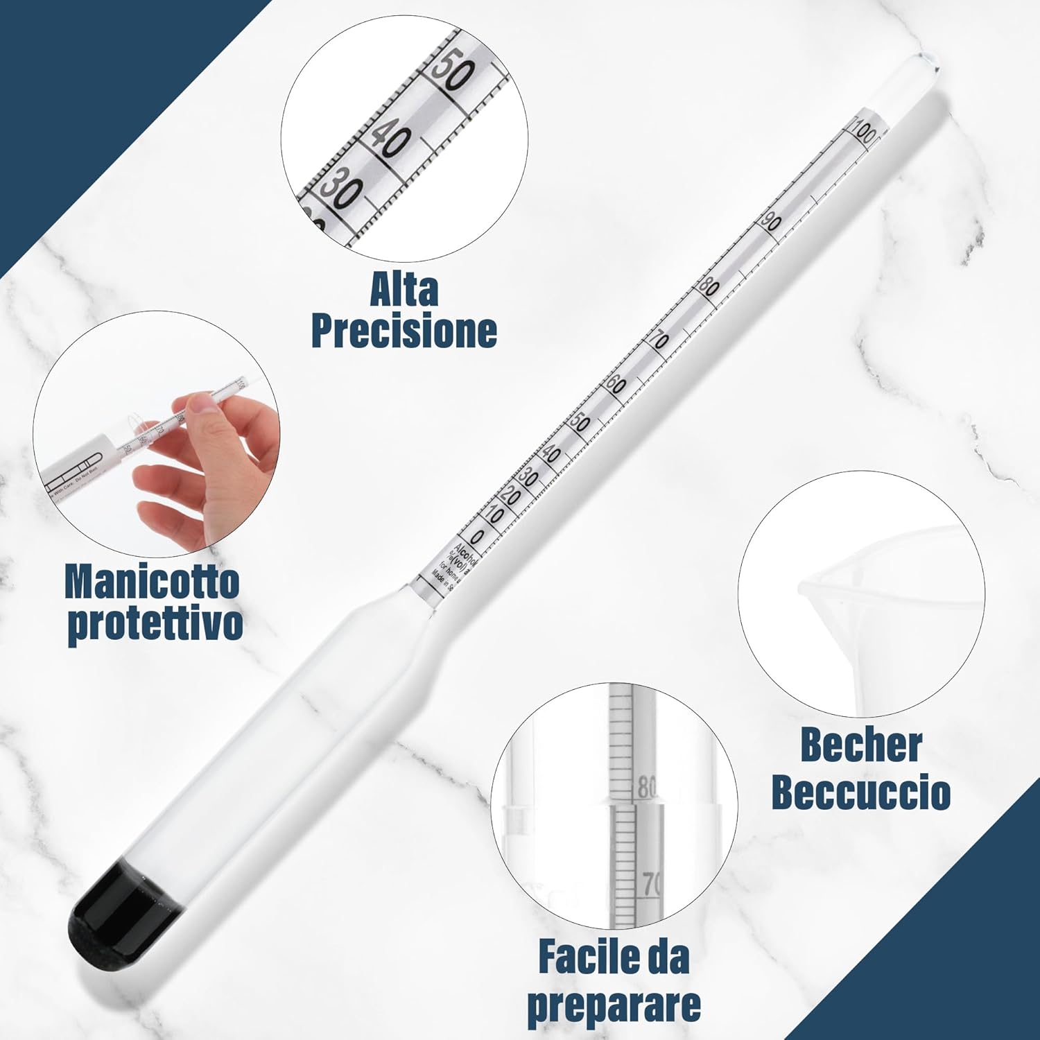 Alcolimetro per Alcol e Spiriti 0-100% - immagine 4