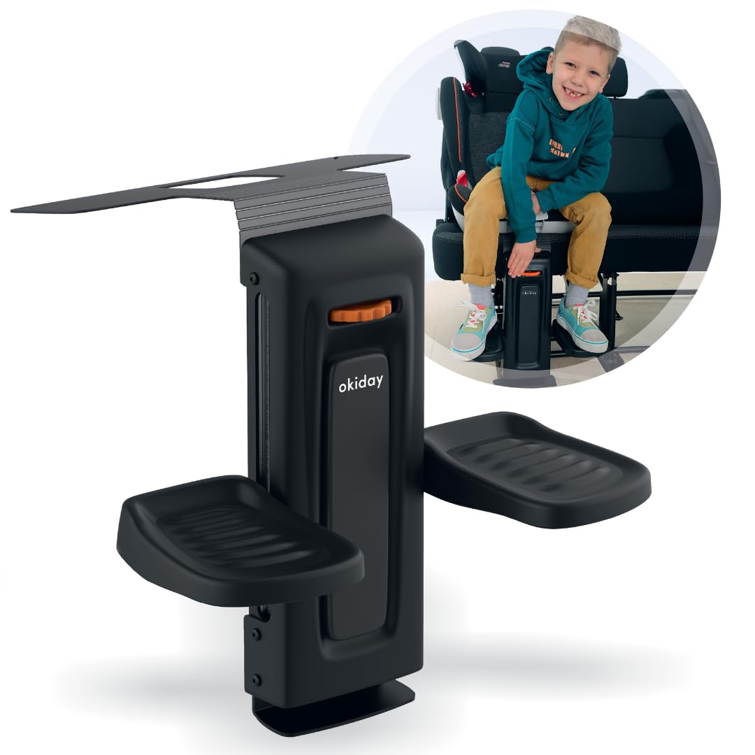 OKIDAY Poggiapiedi per seggiolini auto - nero, per seggiolini auto 15-36 kg
