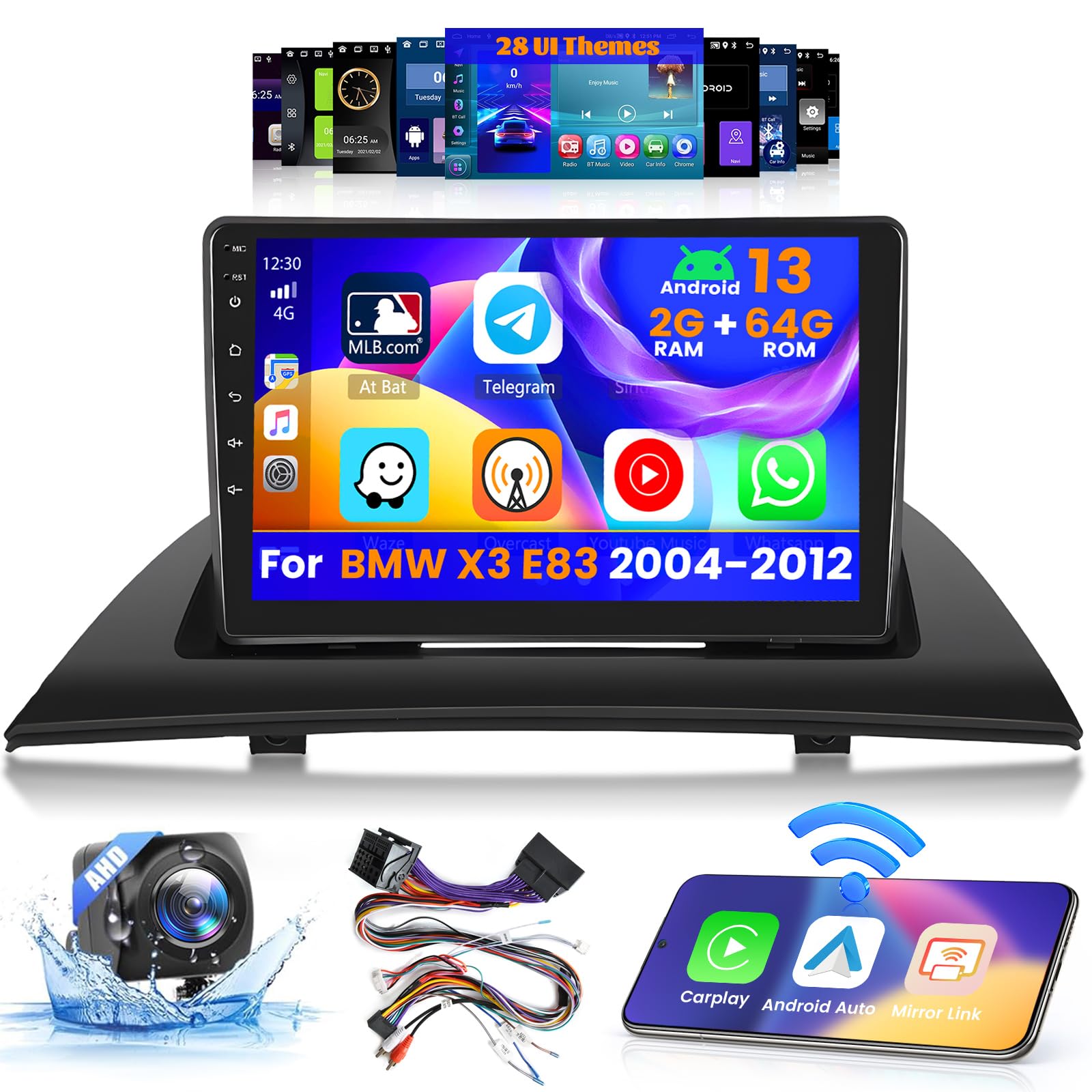 Inefala Autoradio Android 13 9" per BMW X3 E83 (2004-2012)