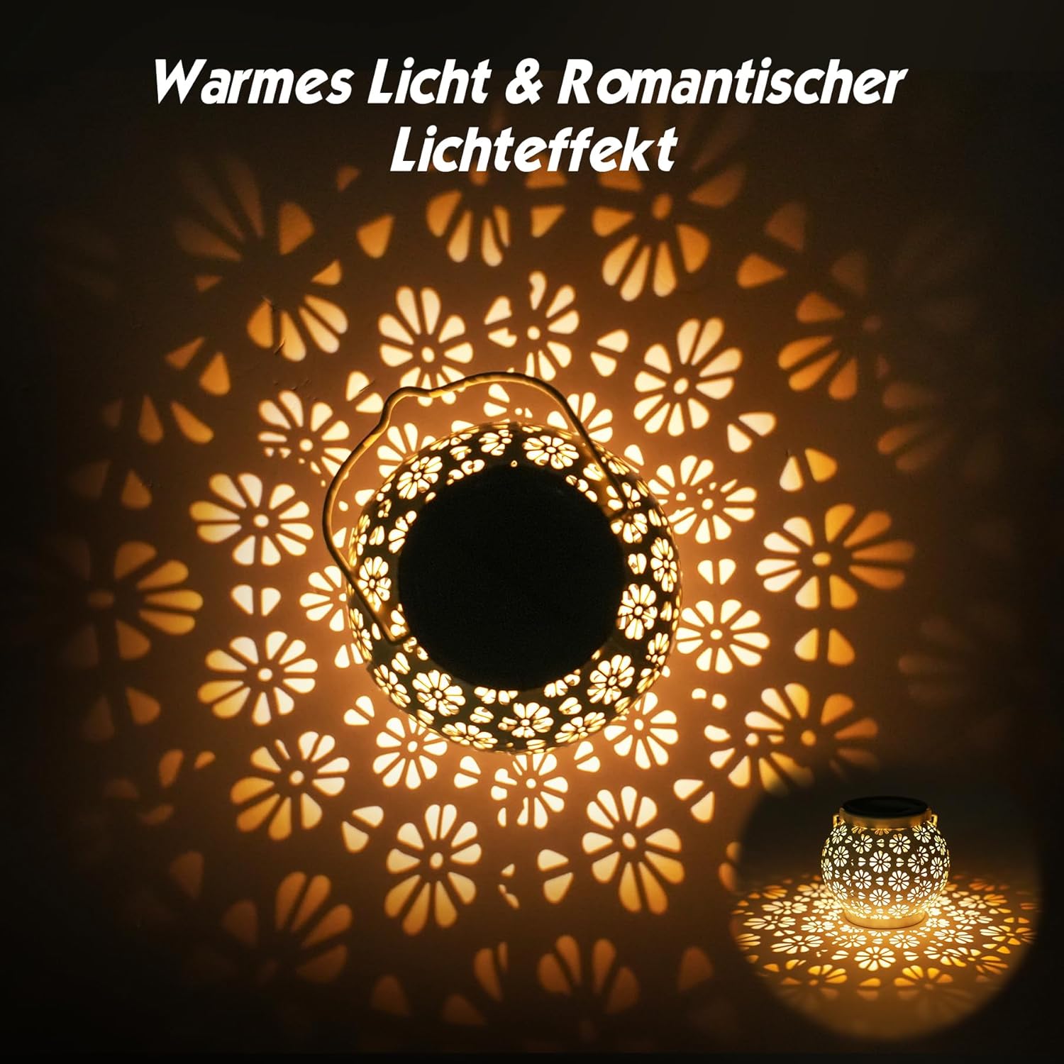 Lanterne Solari per Esterni IP65 in Metallo (4 pz) - immagine 2