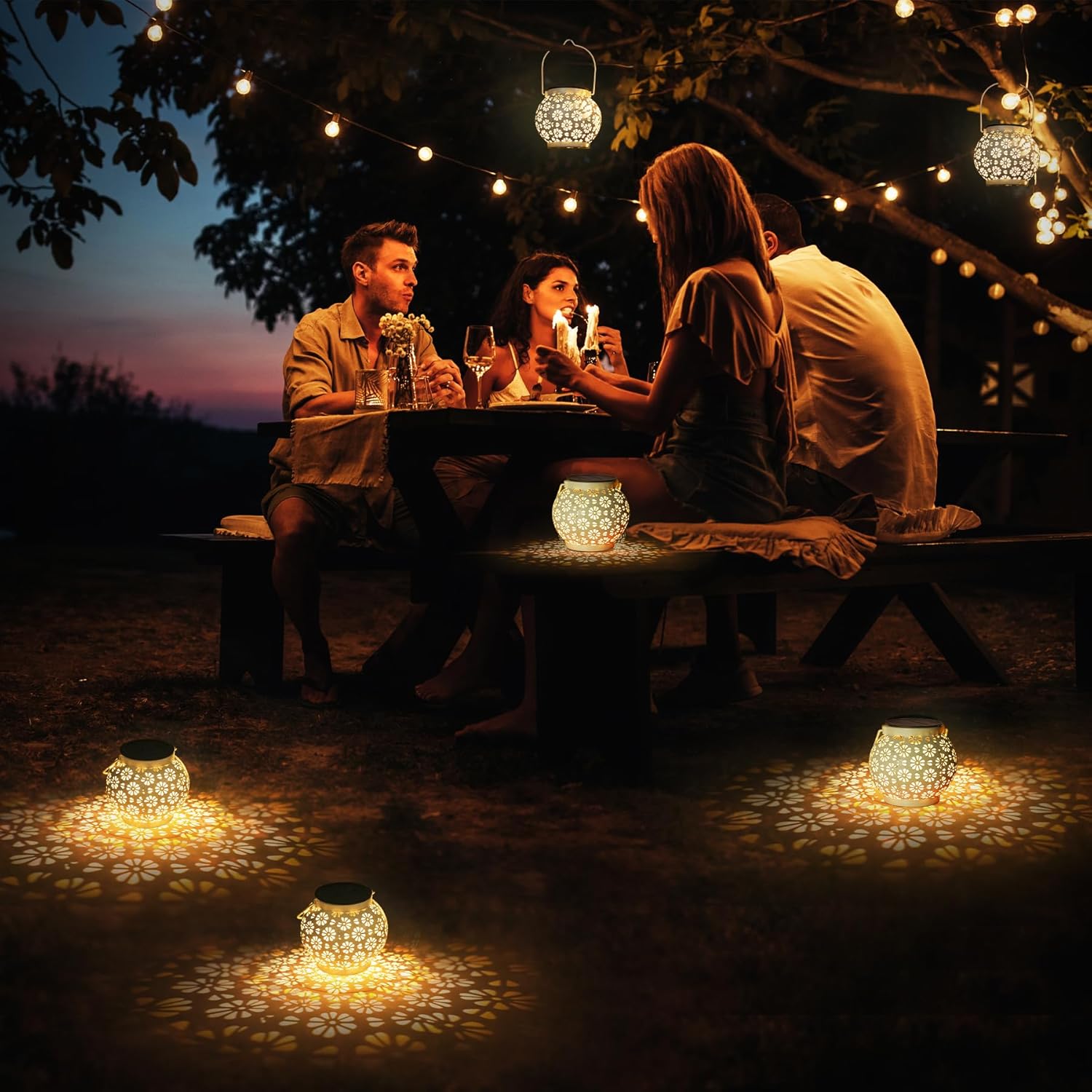 Lanterne Solari per Esterni IP65 in Metallo (4 pz) - immagine 5