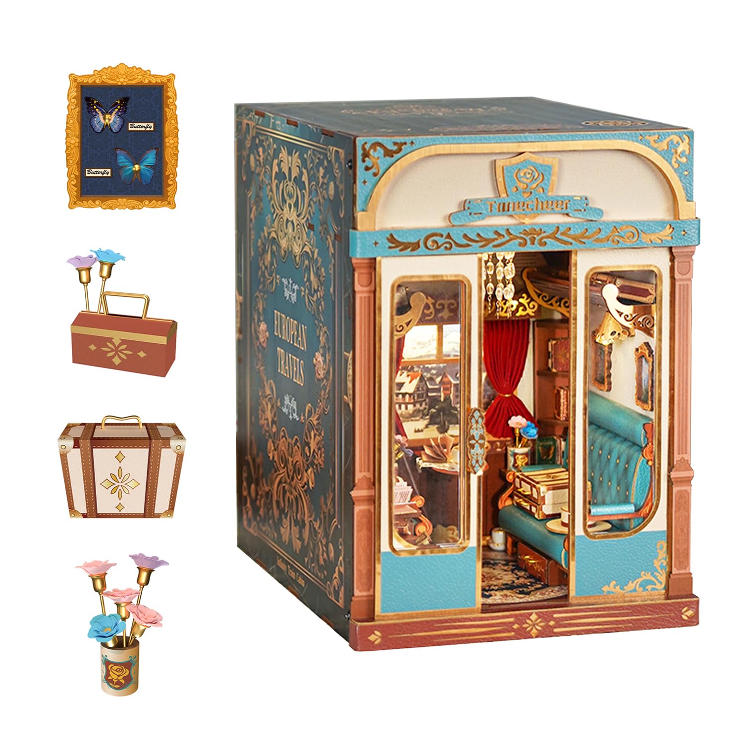 Tonecheer Motion Scene Book Nook Kits - Fermalibri 3D in Legno