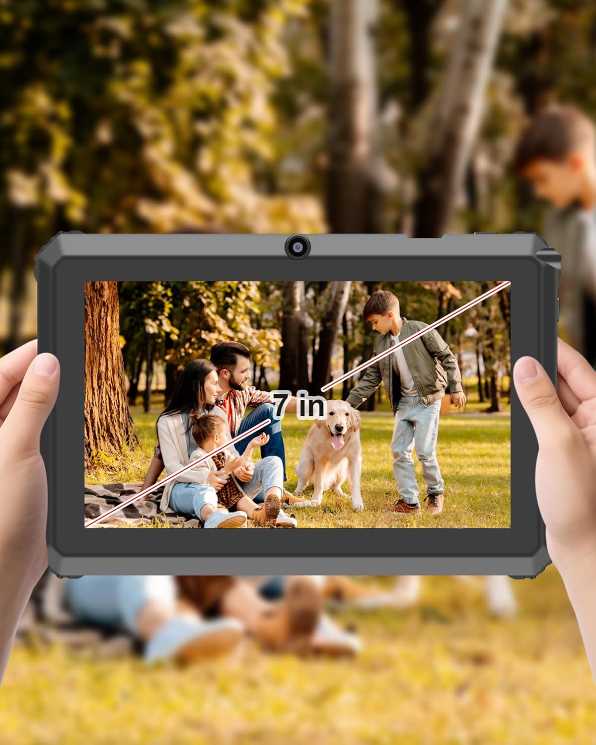 Tablet Android 7 Pollici con Supporto, Rosso - immagine 4