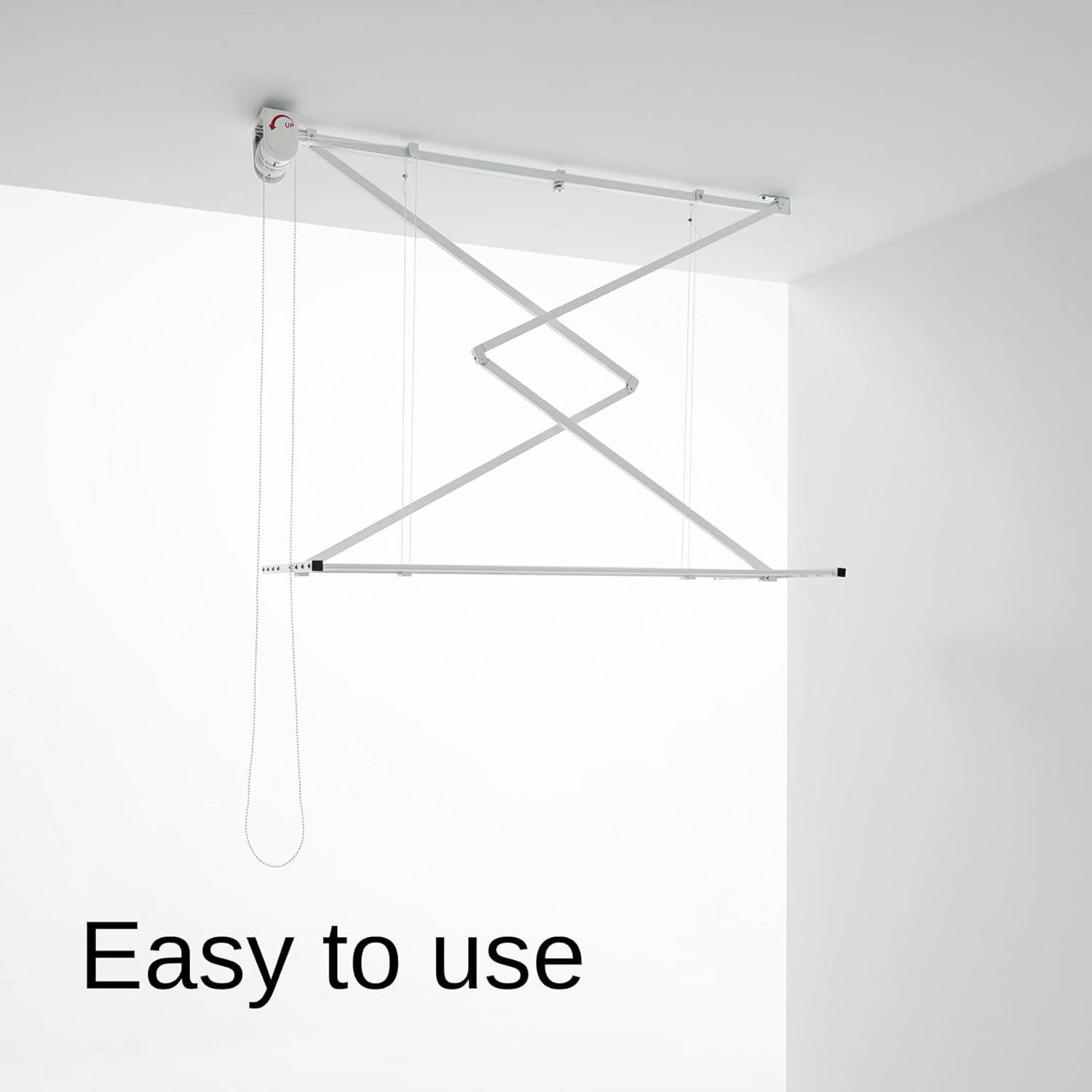 Foxydry Mini Stendibiancheria a Soffitto Manuale 120cm, Bianco - immagine 2