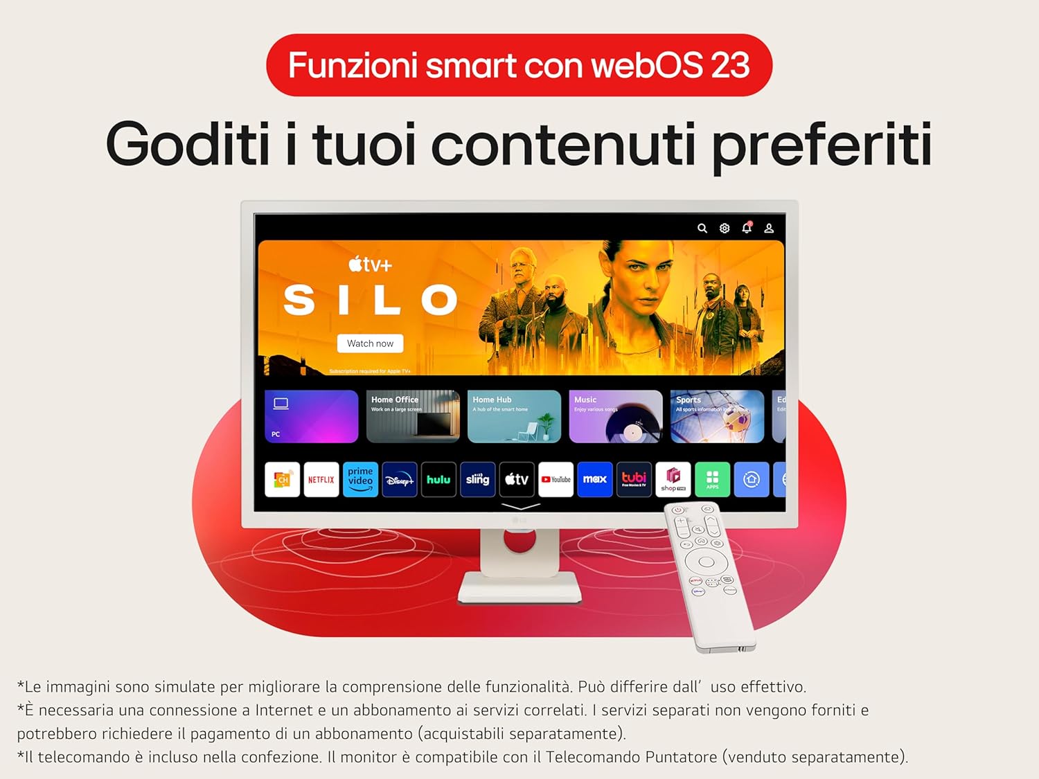 Lg 32SR50F Smart Monitor 32" Full HD LED IPS, Bianco - immagine 5