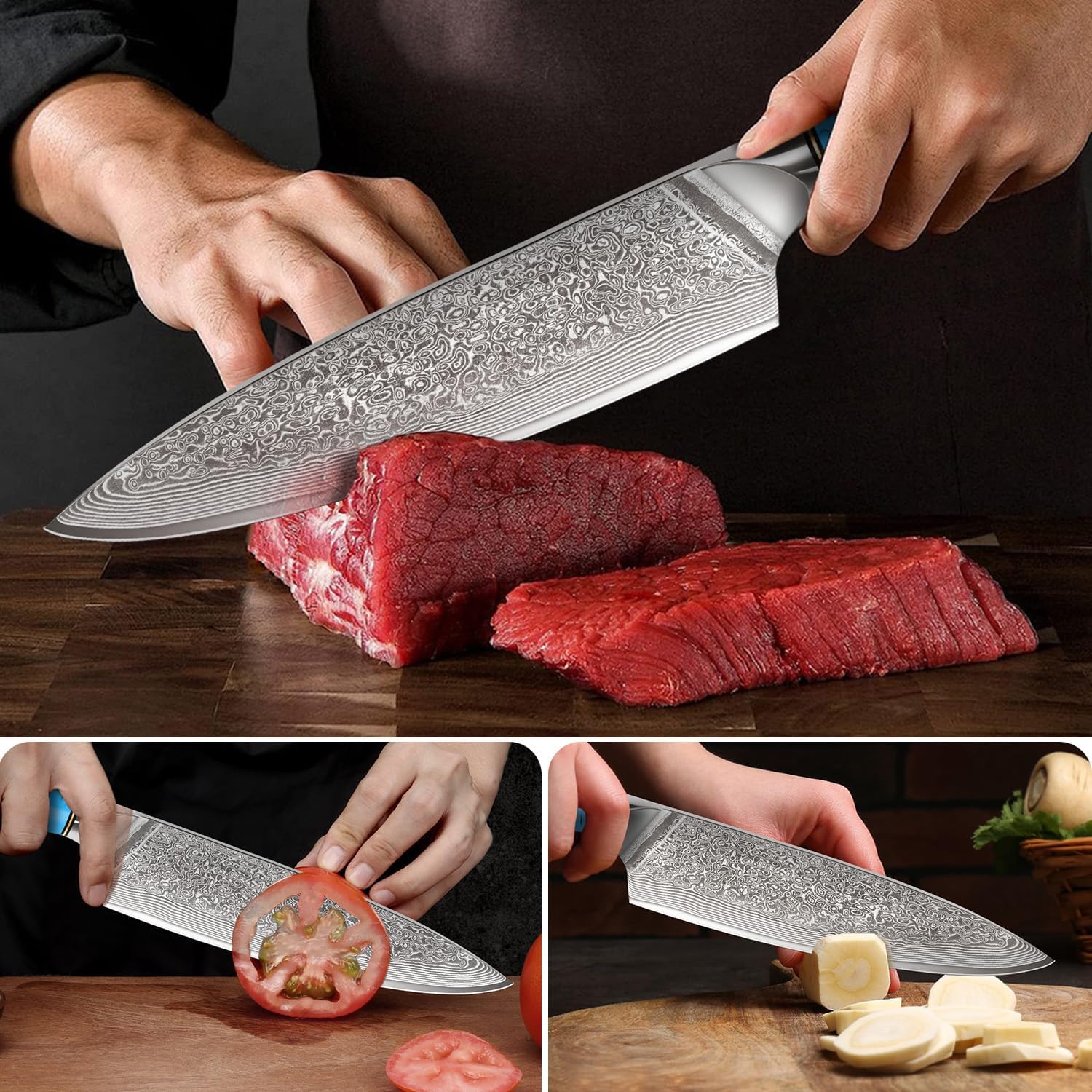 Coltello da Chef Damascato 19,5cm VG-10 - immagine 3