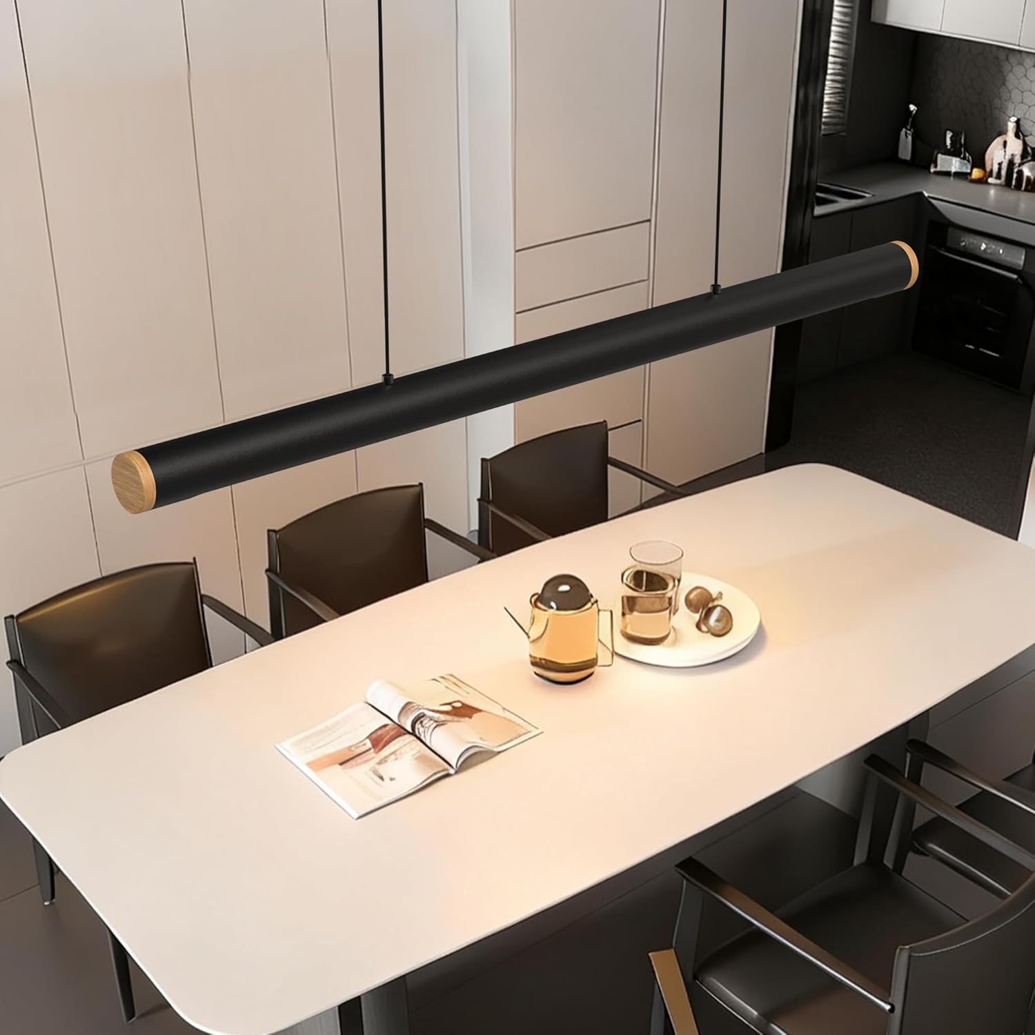 Lampada a Sospensione Moderna Dimmerabile 80CM Nera - immagine 5