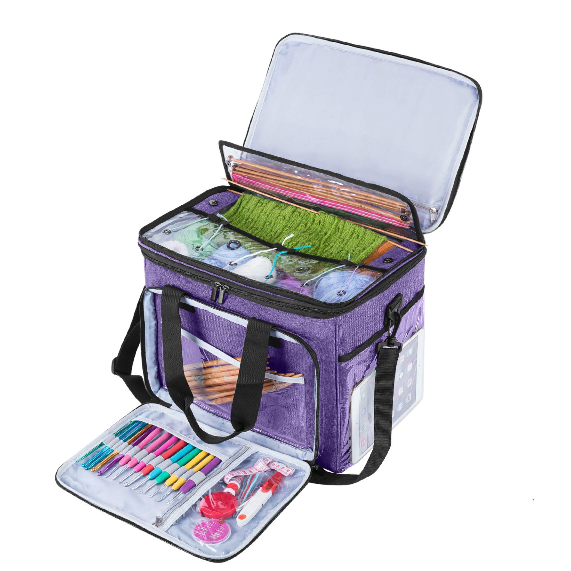 Teamoy Custodia per Filati - Borsa a Maglia Grande Viola