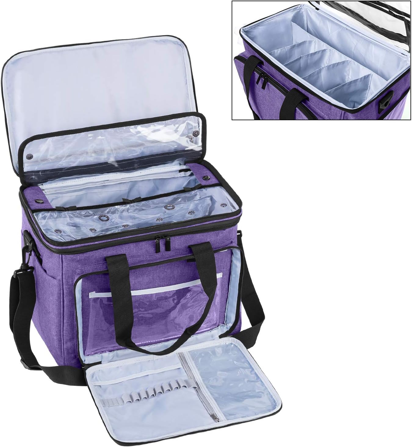 Teamoy Custodia per Filati - Borsa a Maglia Grande Viola - immagine 2