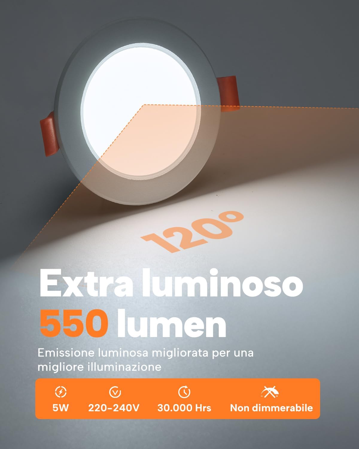 Tomosu Kit 12 Faretti LED da Incasso 5W 5CCT - immagine 5